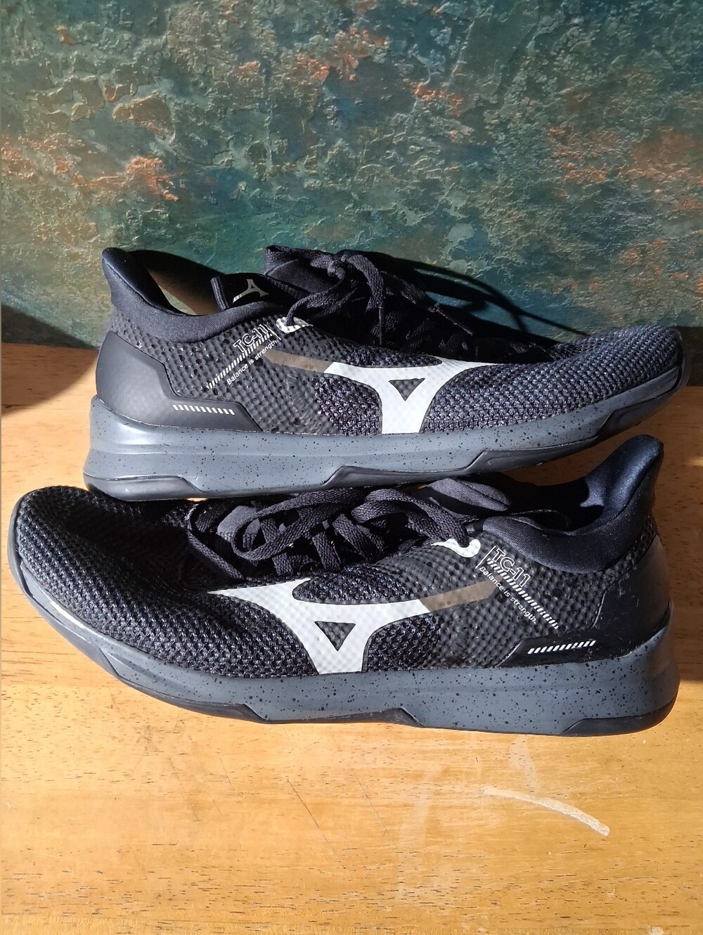 Mizuno Womens  Black Athletic  Shoes with White Logo